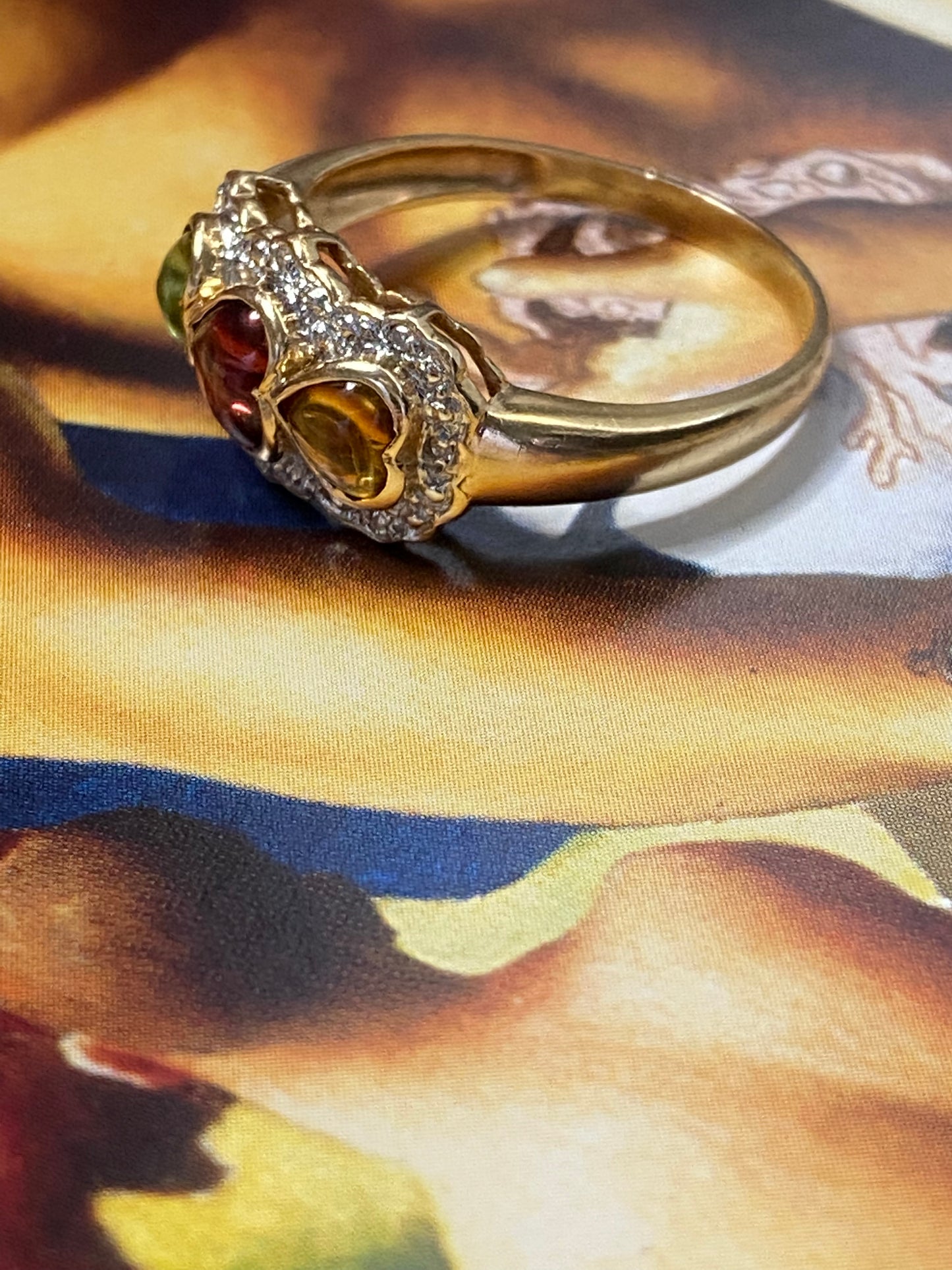 14k Heart Cabochon Ring