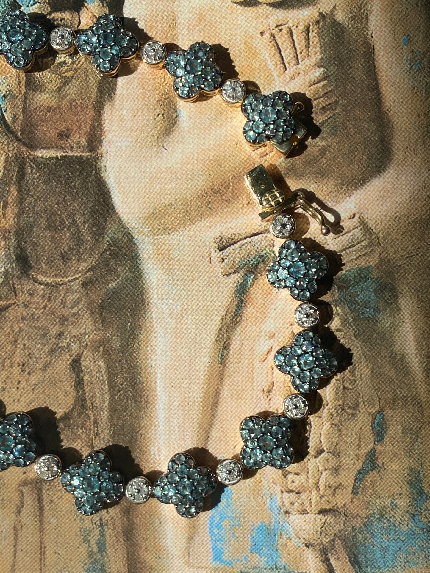 14k Labradorite and Diamond Bracelet