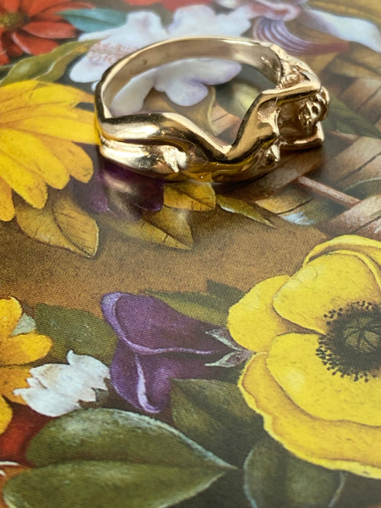 14k Art Nouveau Nude Woman Ring