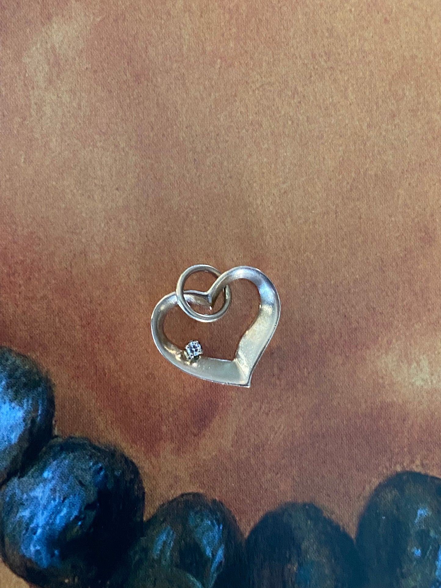 14k Floating Heart with Diamond