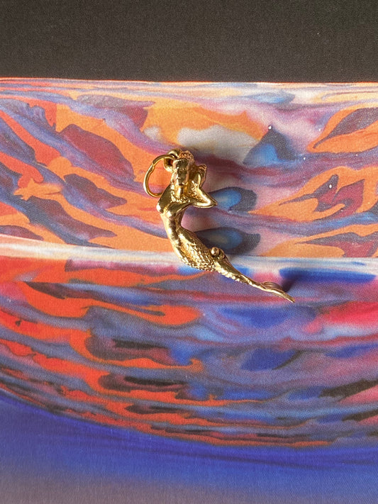 14k RARE Articulating Mermaid Charm