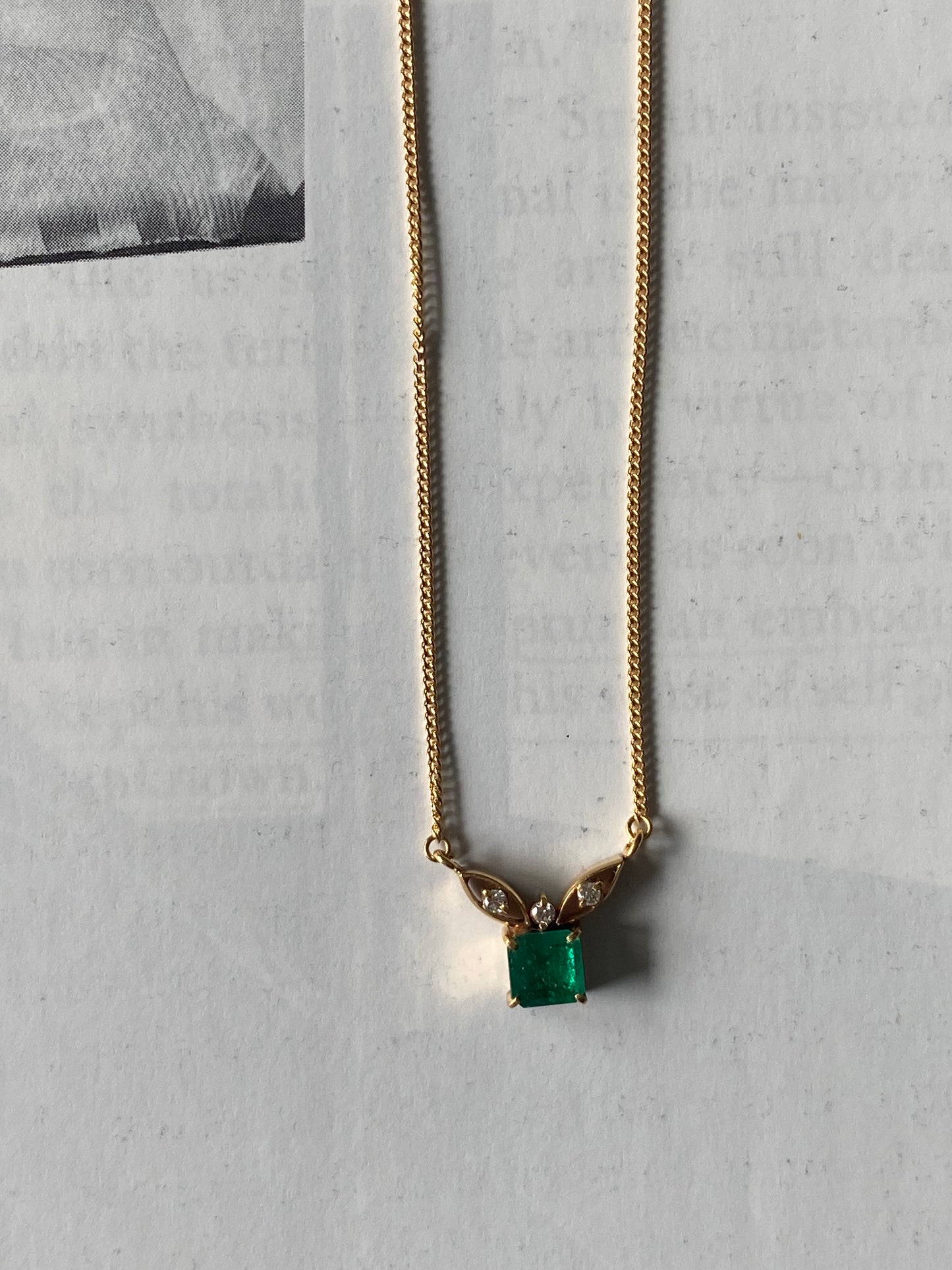 18k Emerald on a Chain