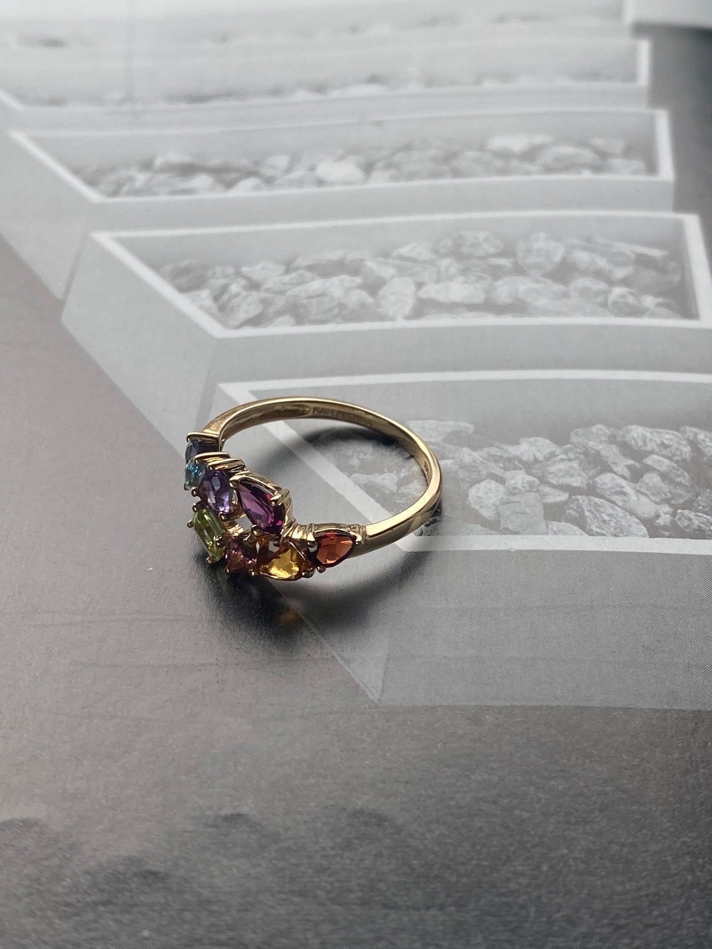 14k Gemstone Bypass Ring