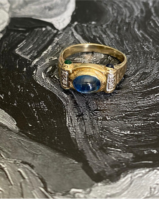 14k Sapphire Cabochon Ring
