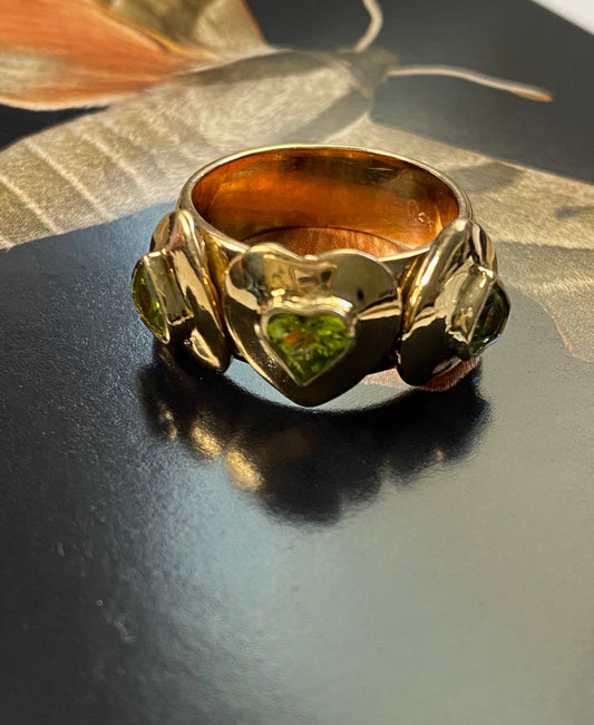 Heart Peridot Ring