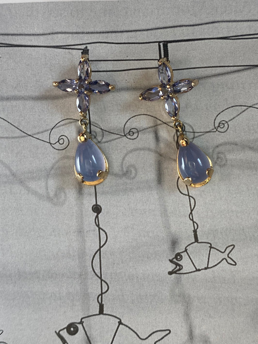 Tanzanite and Lilac Chalcedony Drop