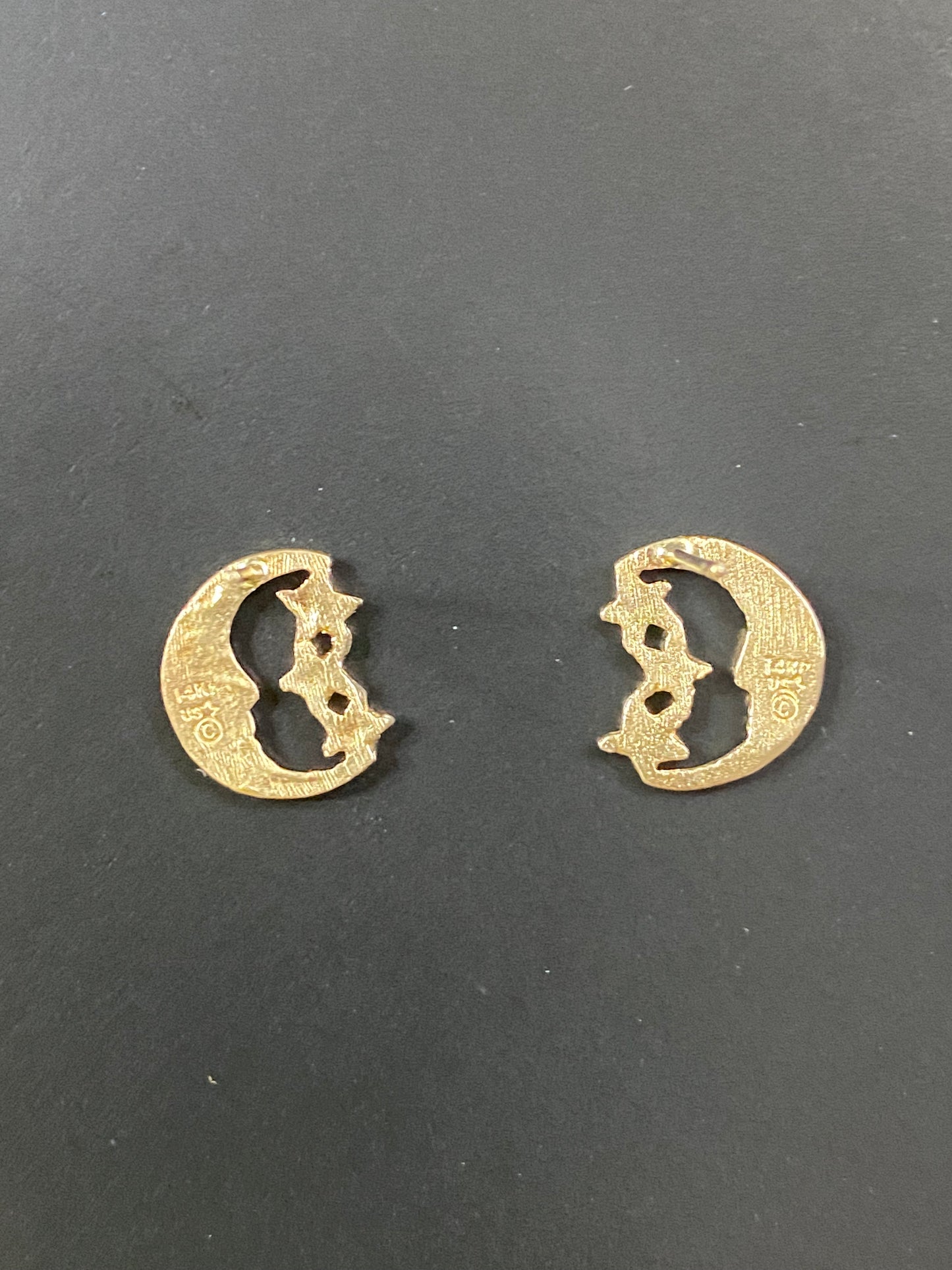 Crescent Man in the Moon Earrings