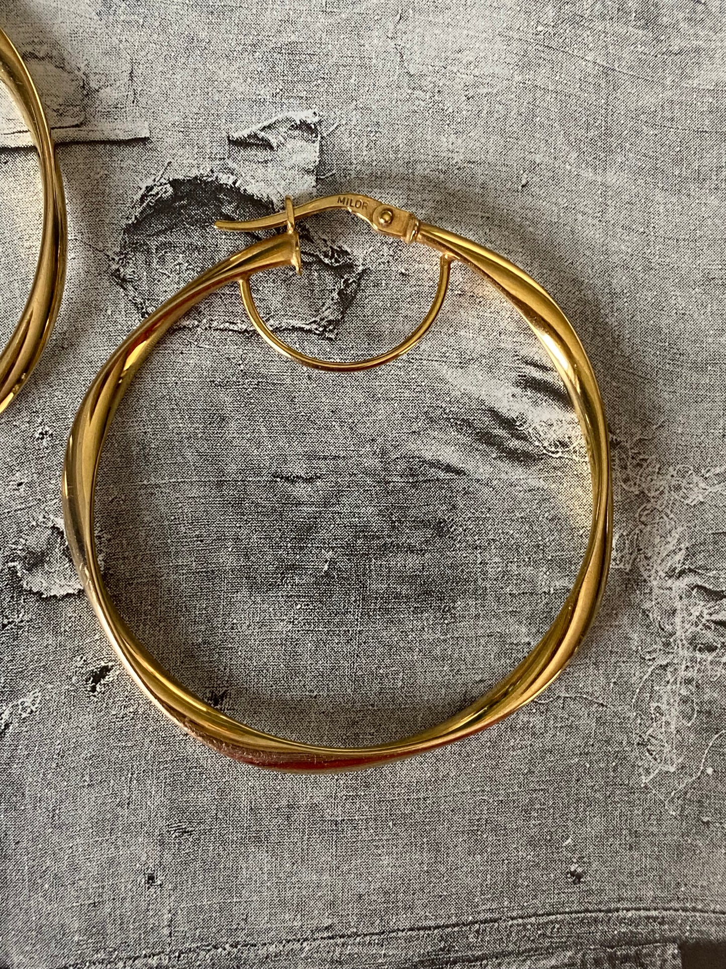 14k Wonky Hoops