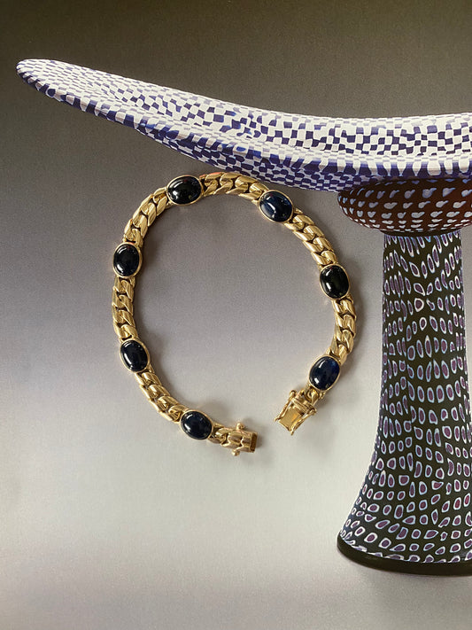 14k Sapphire Cabochon Bracelet