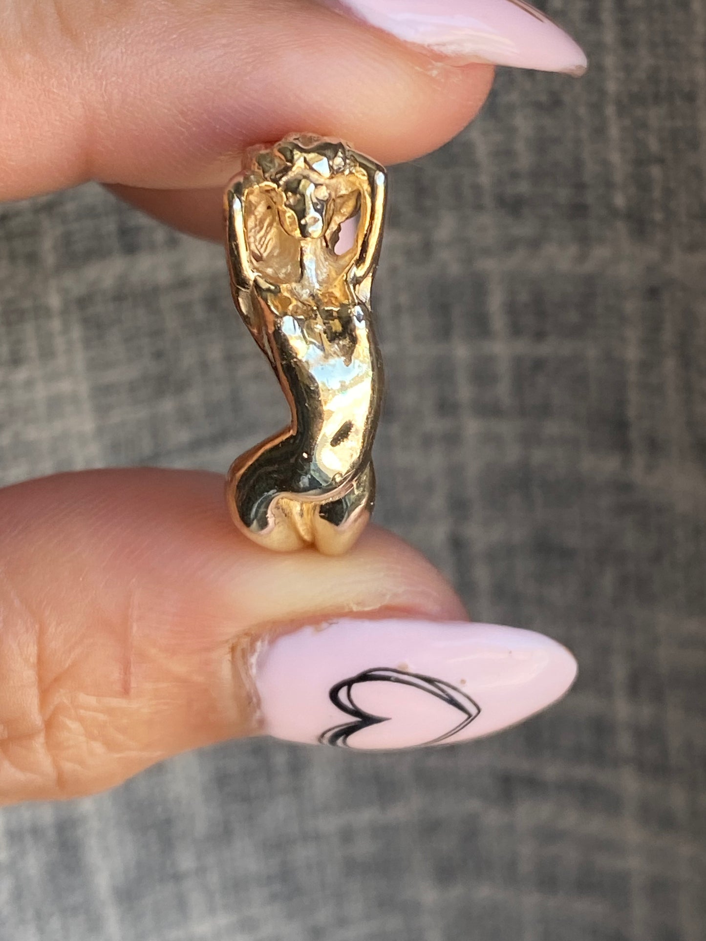 14k Art Nouveau Nude Woman Ring