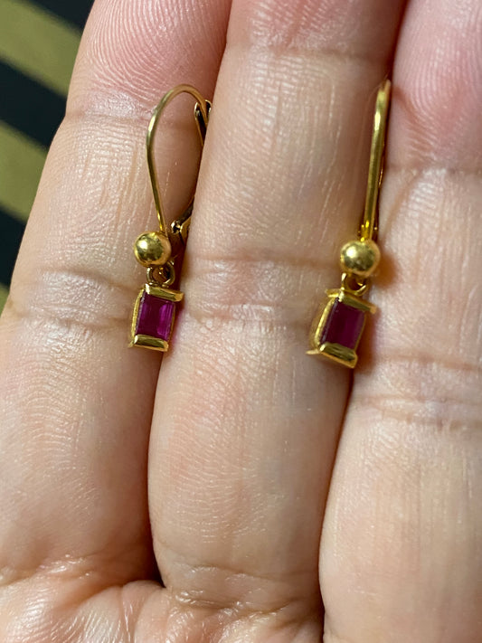 14k Ruby Earrings