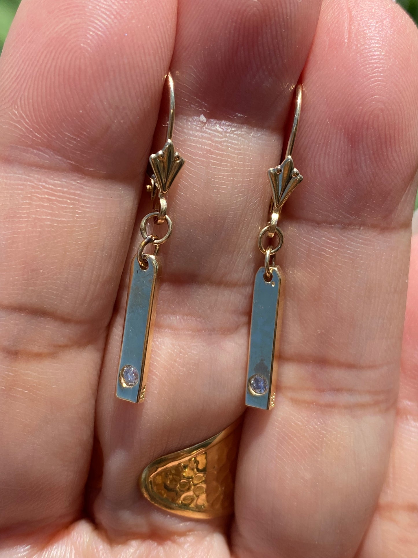 Diamond Bar Dangles