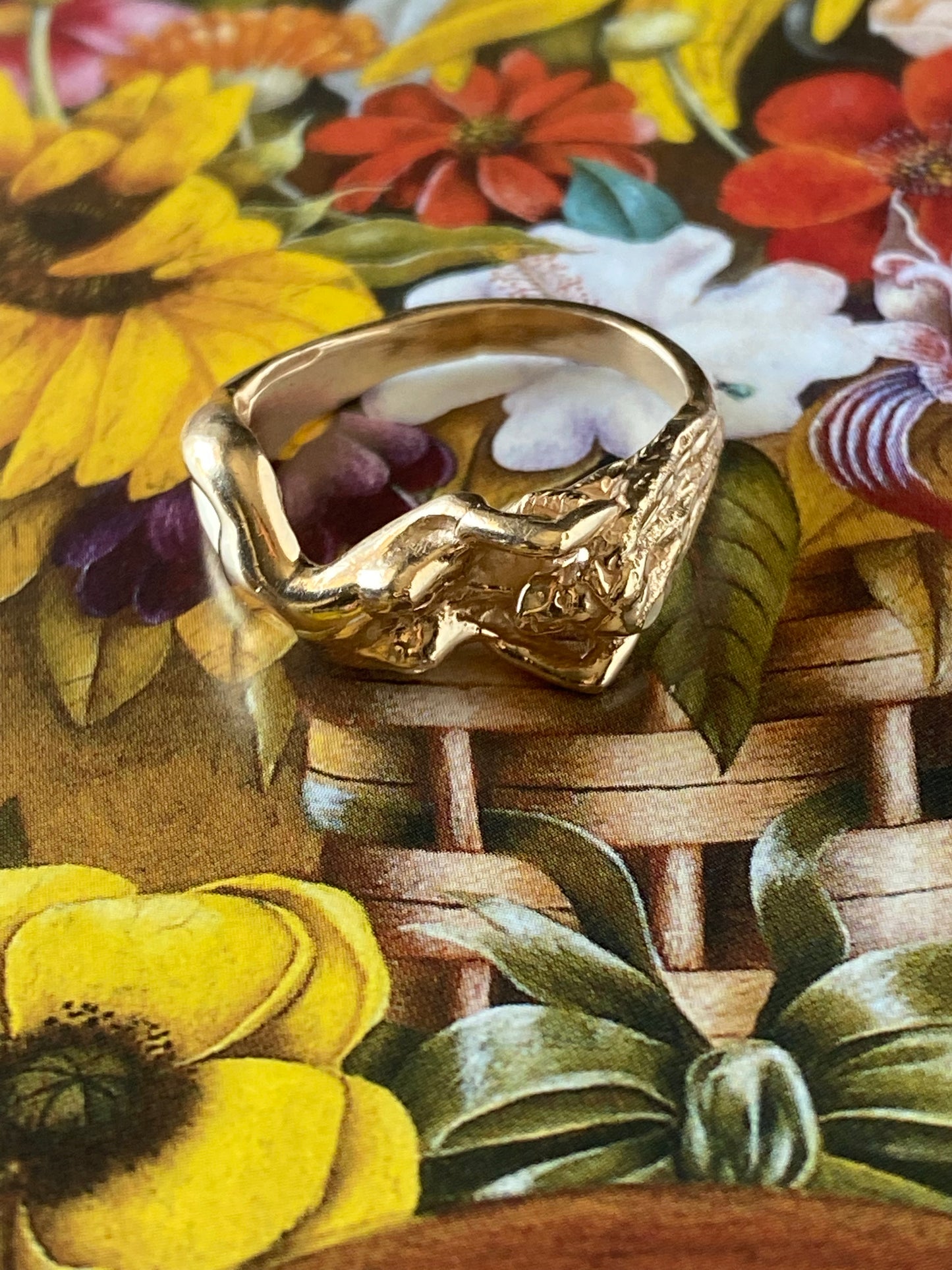 14k Art Nouveau Nude Woman Ring