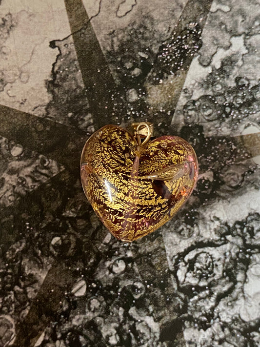 14k Murano Glass Heart