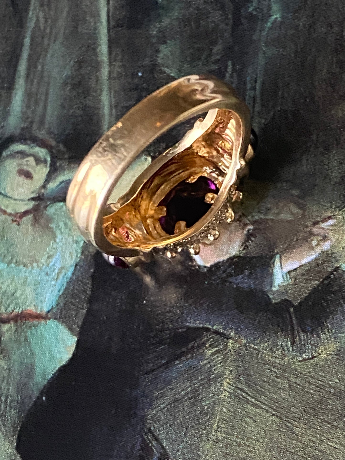 14k Etruscan Amethyst Ring