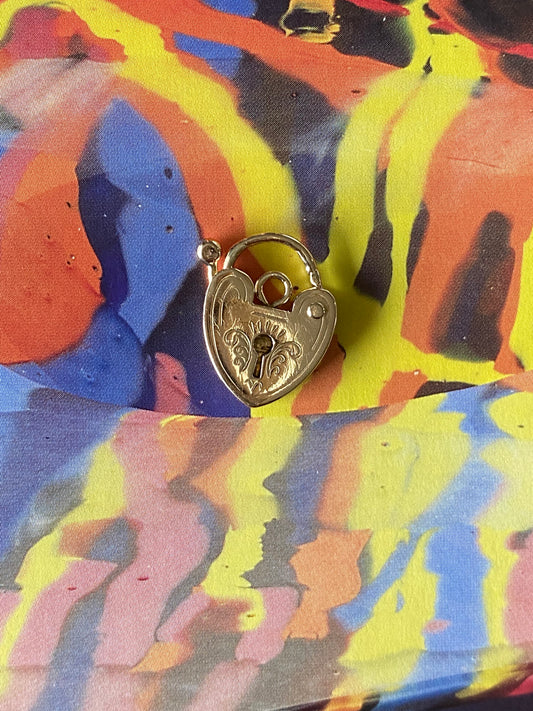 14k Heart Padlock